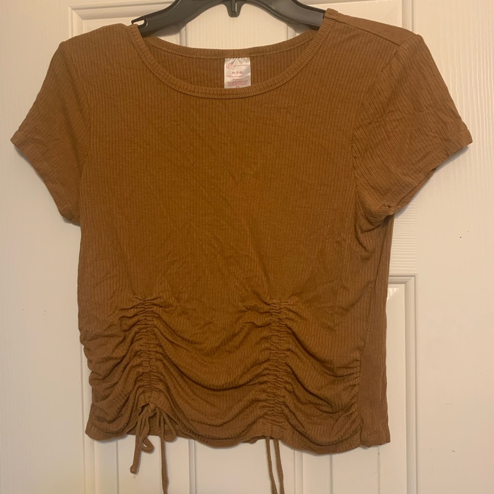 No Boundaries Juniors Double Ruched T-Shirt with Short Sleeves Size M